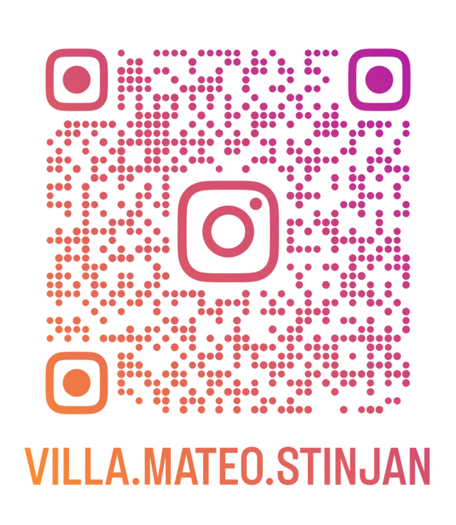 Instagram QR kod za Villu Mateo Štinjan